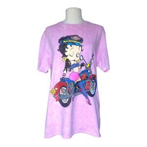 Fleischer Studios 2025 Pink Betty Boop Crew Neck Short Sleeve Women's Medium